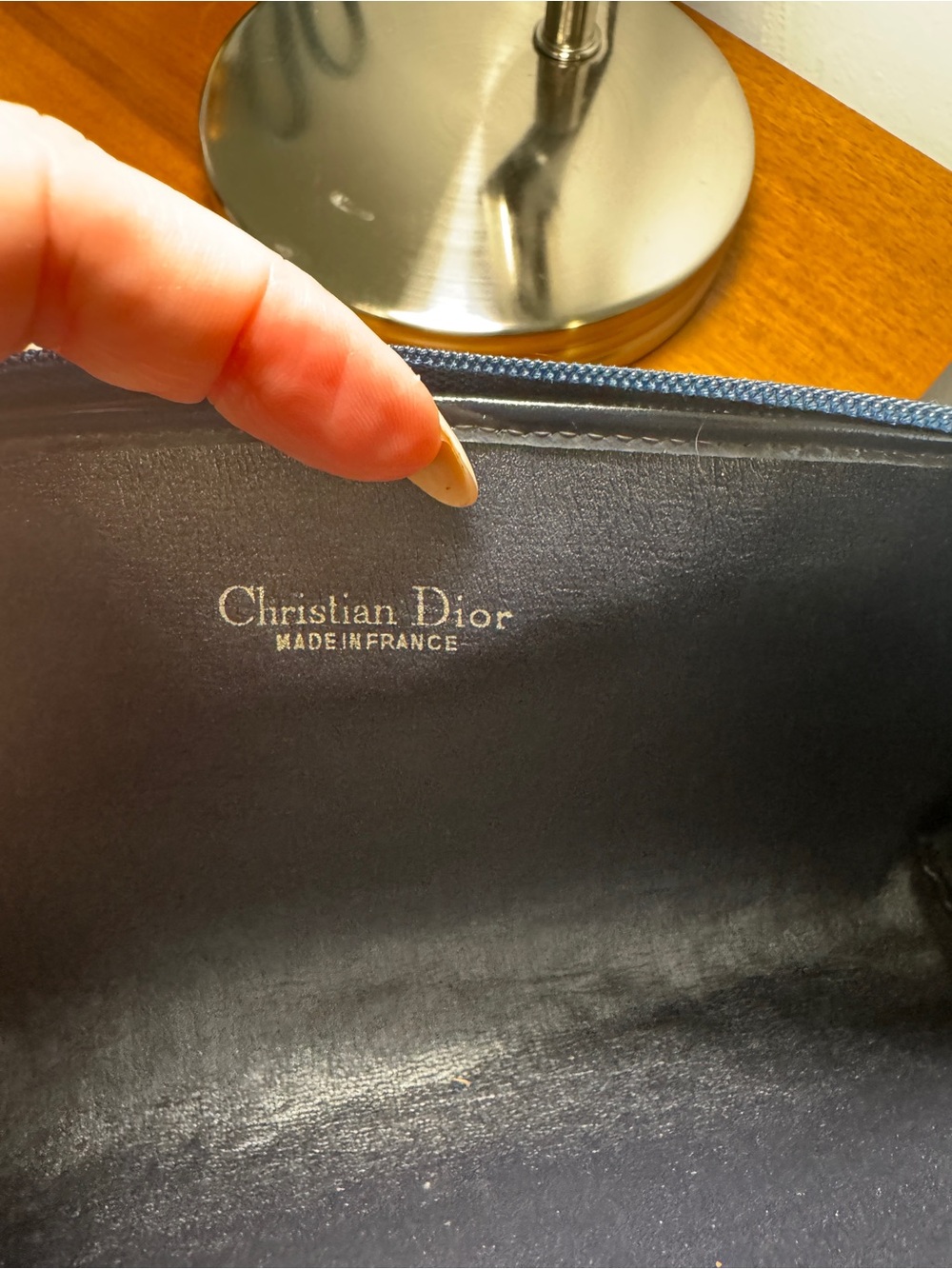 Christian Dior Navy Trotter Clutch - Picture 9 of 10